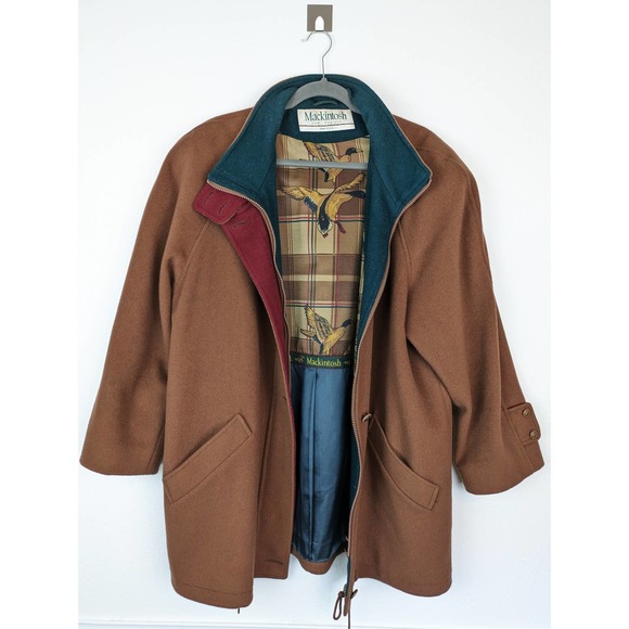 Vintage Jackets & Blazers - Vintage Mackintosh Coat Plaid Duck Hunting Fall Winter Classic Brown Size XXL